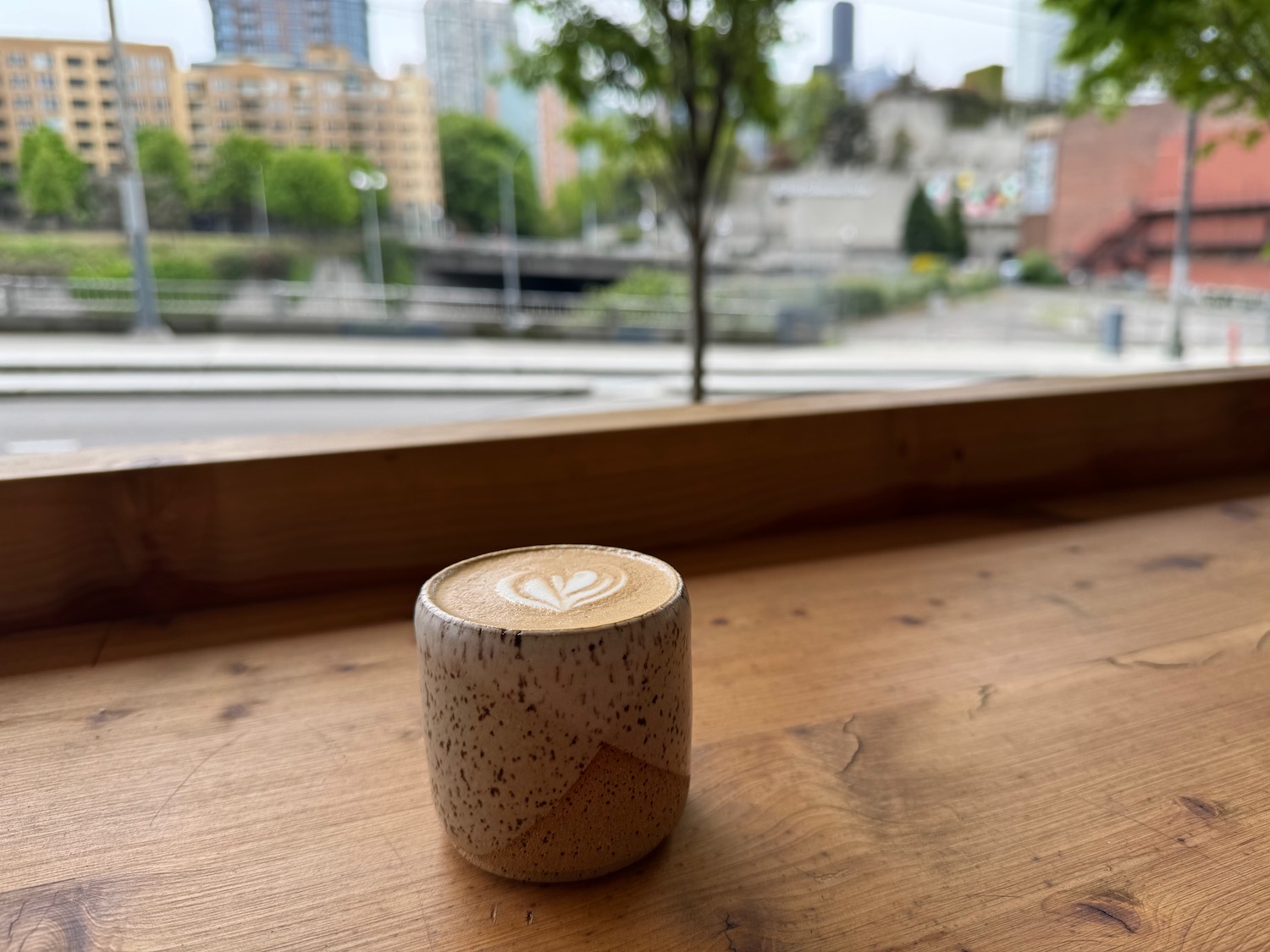 a cup of coffee on a table