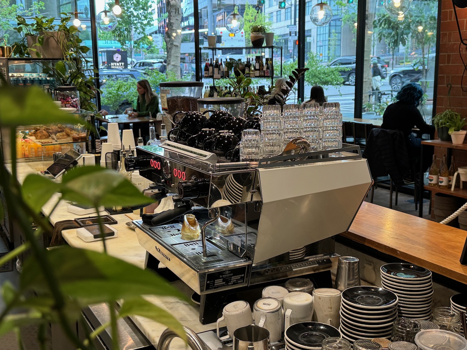 a coffee machine in a restaurant