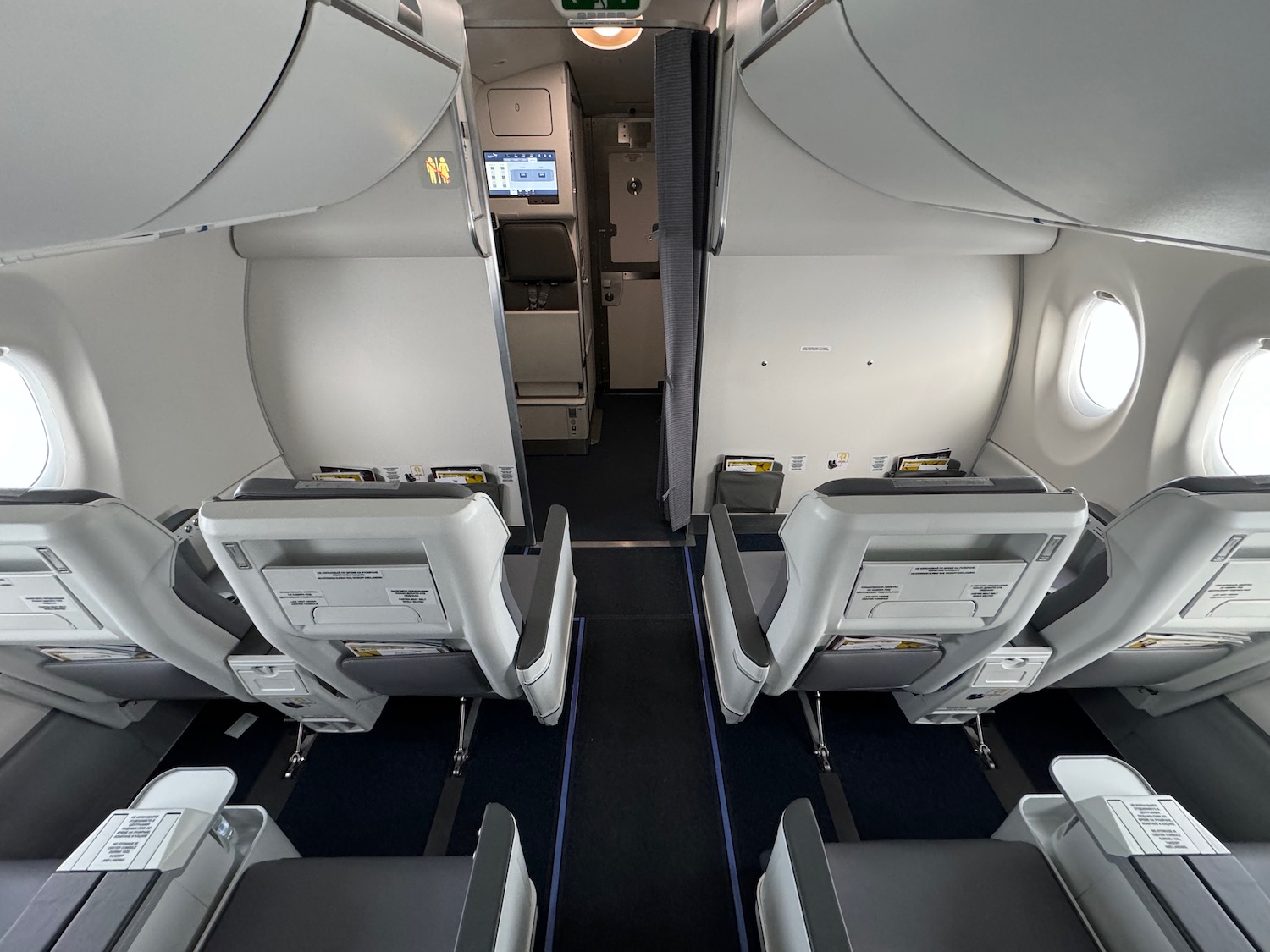 the inside of an airplane