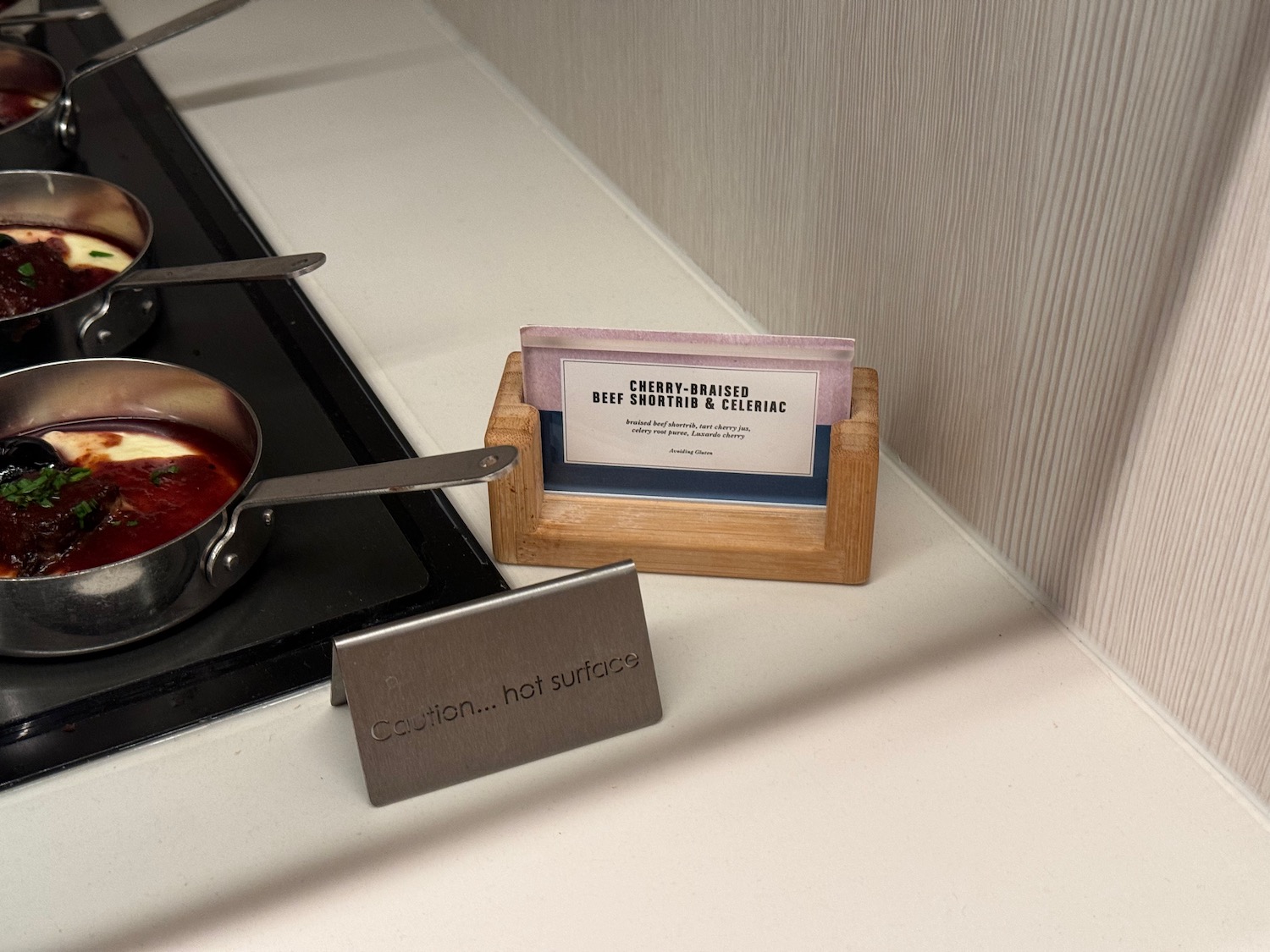 a business card on a stove