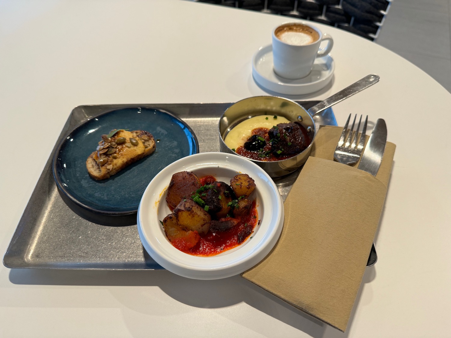 a tray with food on it