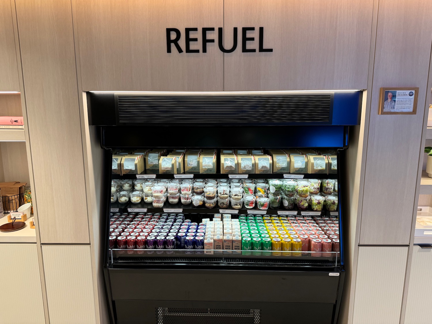 a refrigerated cooler with different drinks