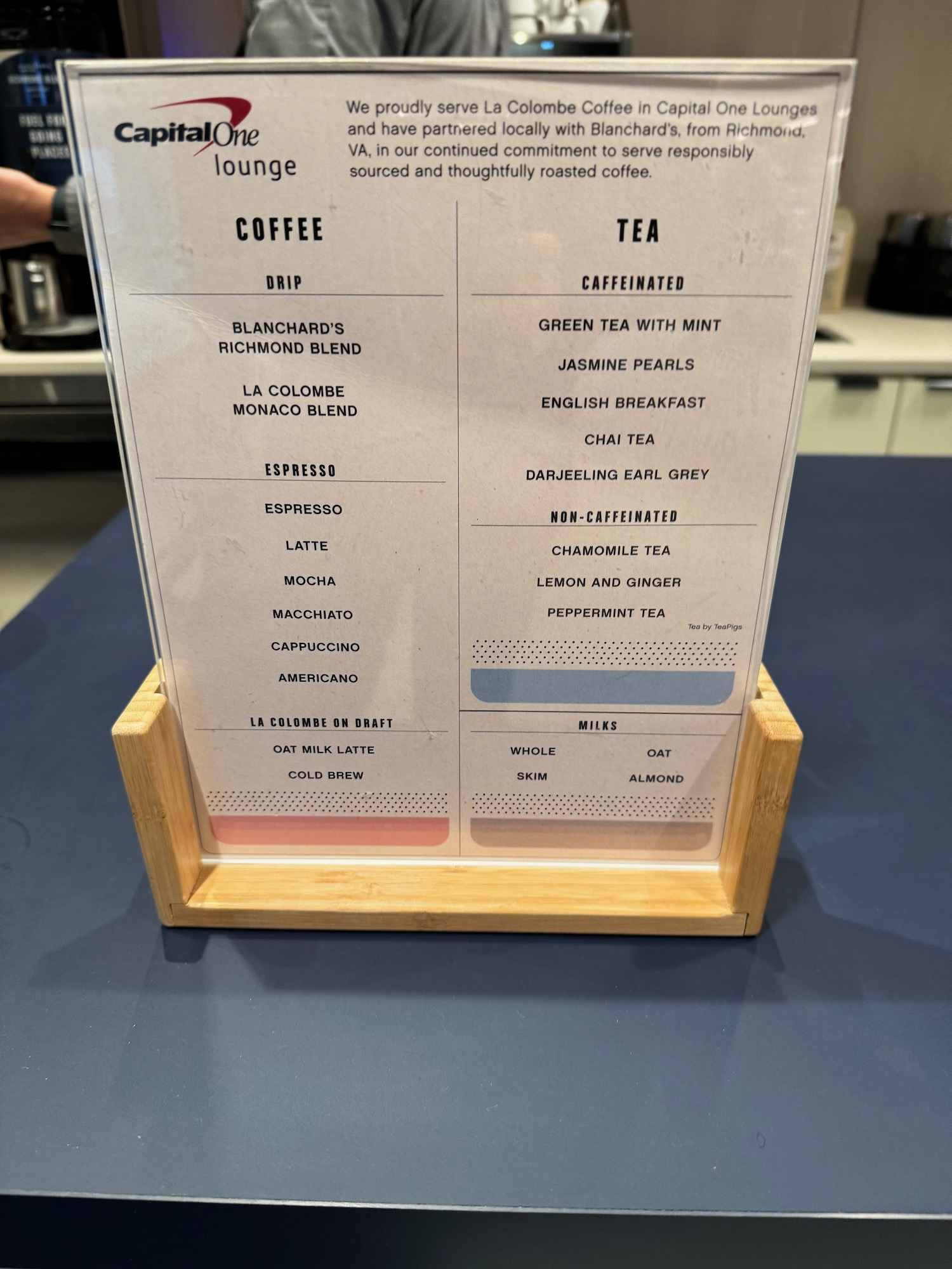 a menu on a table