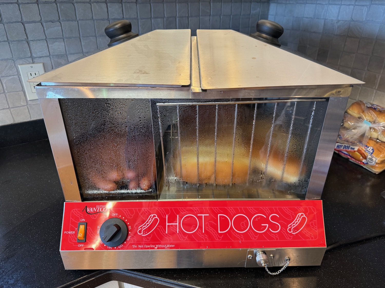 a hot dogs in a toaster