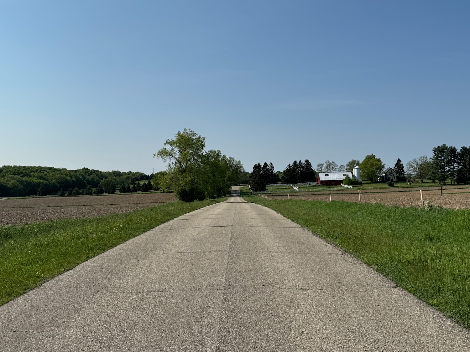 a road leading to a farm