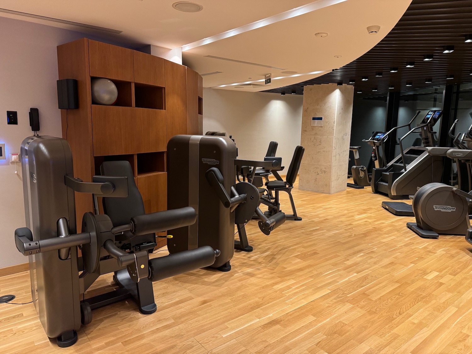 a room with exercise equipment