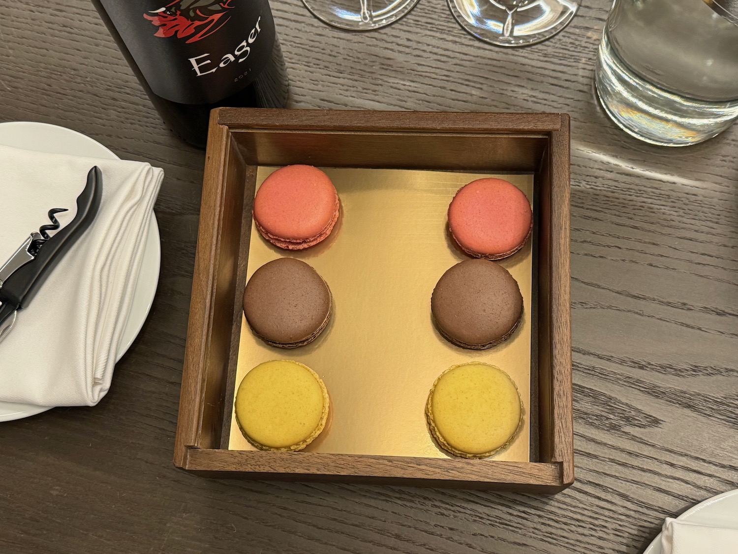 a box of cookies on a table