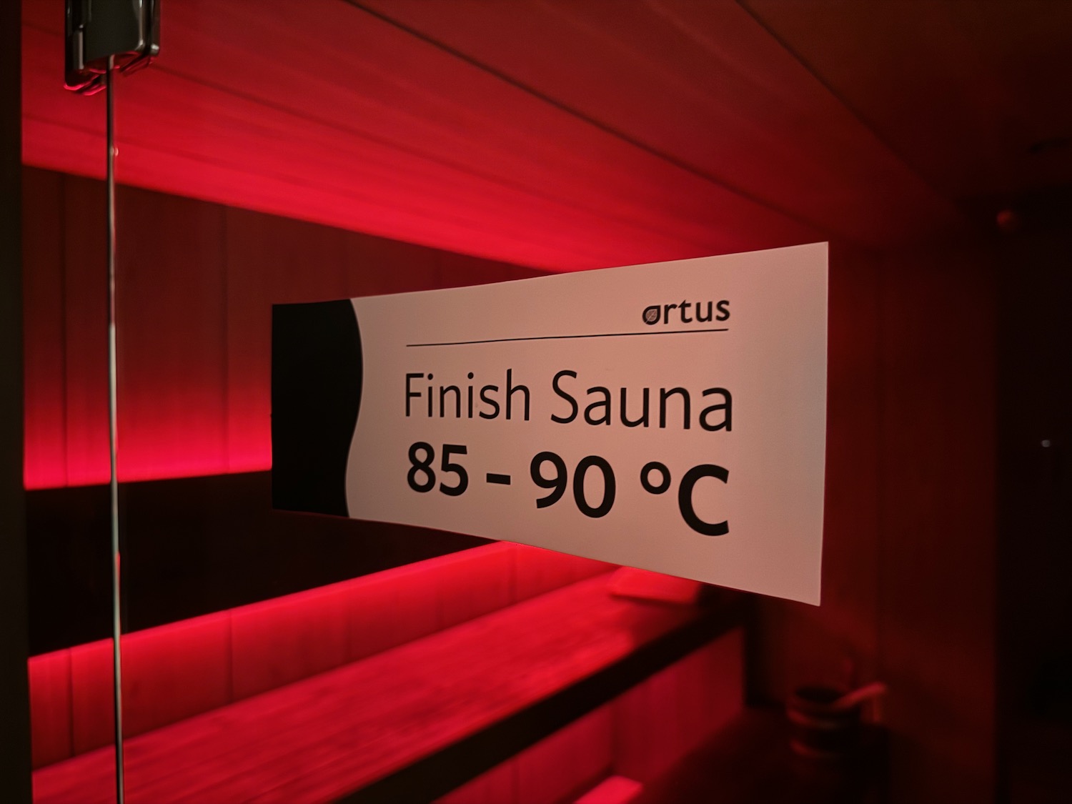 a sign in a sauna