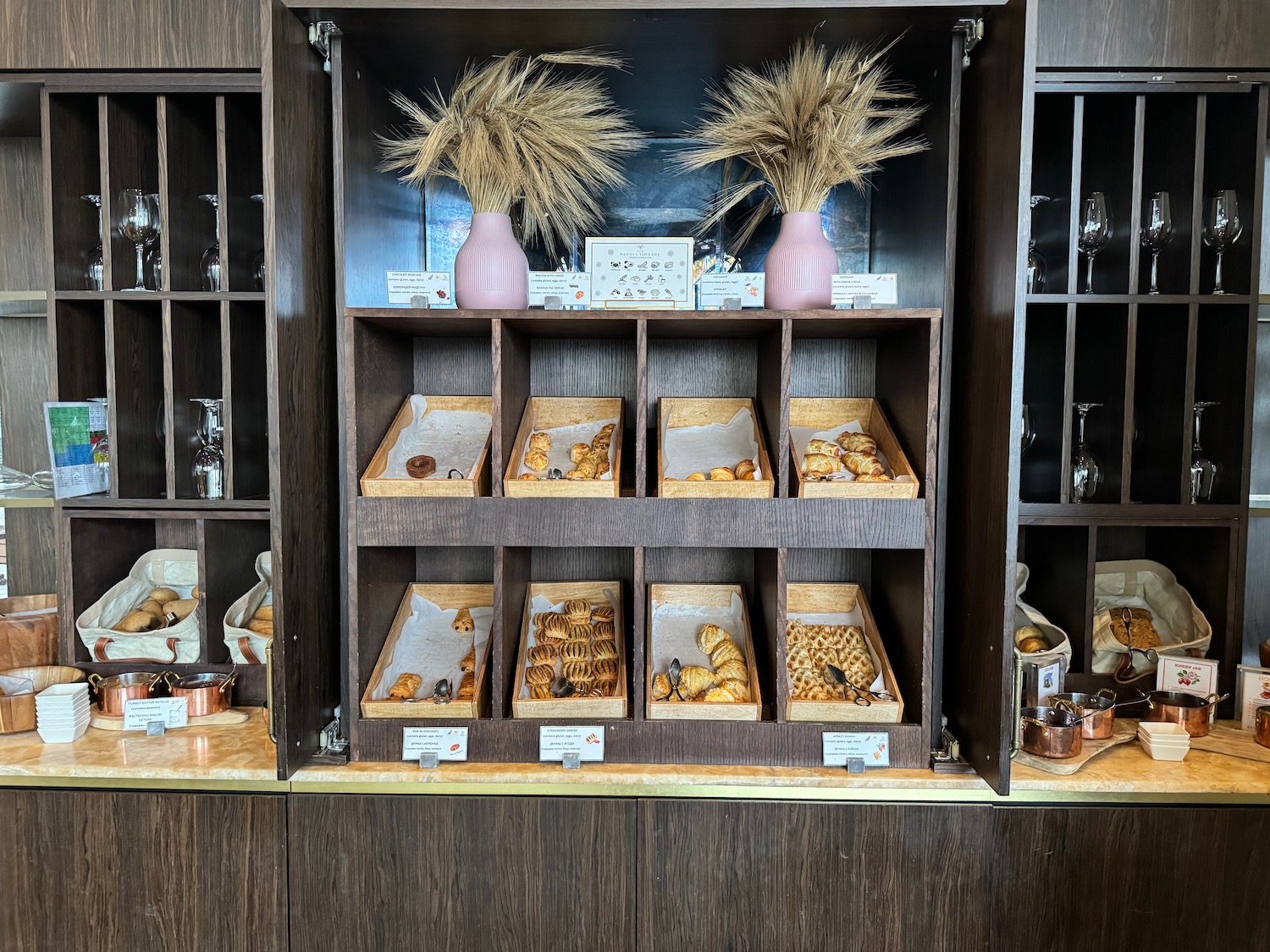 a display of food on a shelf