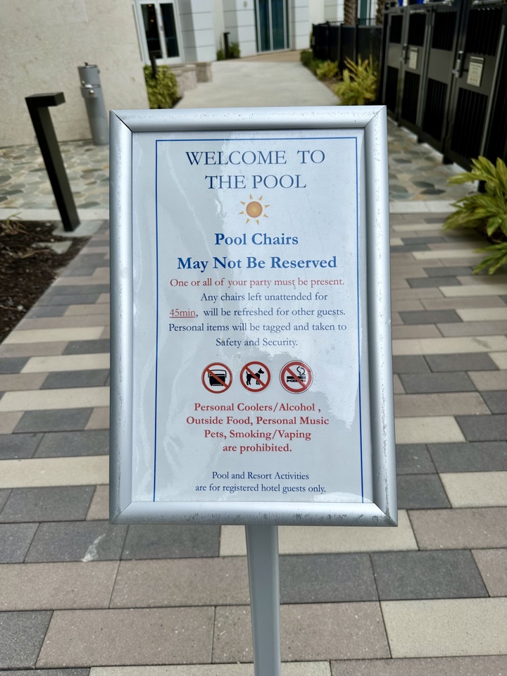 JW Marriott Orlando Bonnet Creek Resort & Spa pool rules
