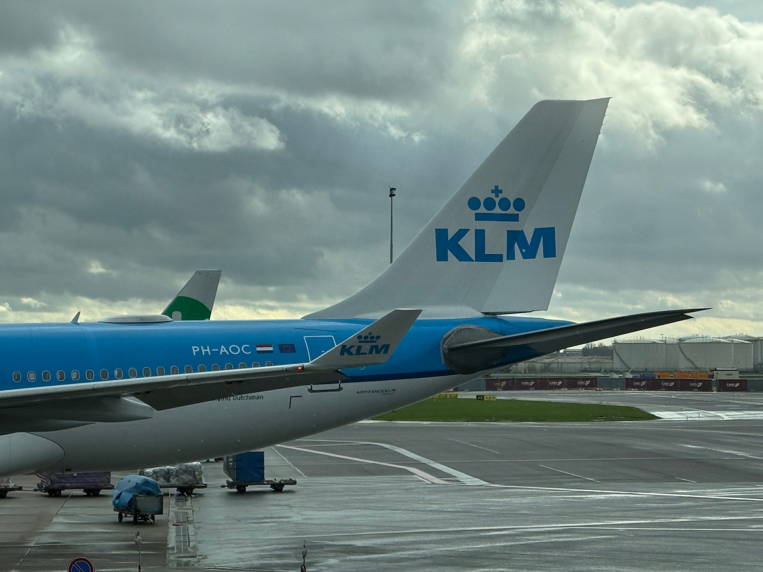 a plane on the runway