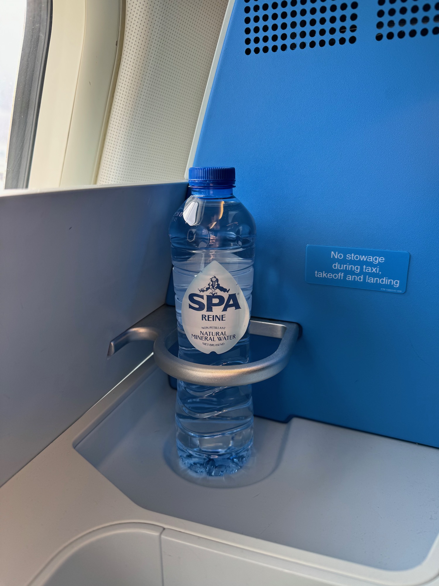 a water bottle on a sink