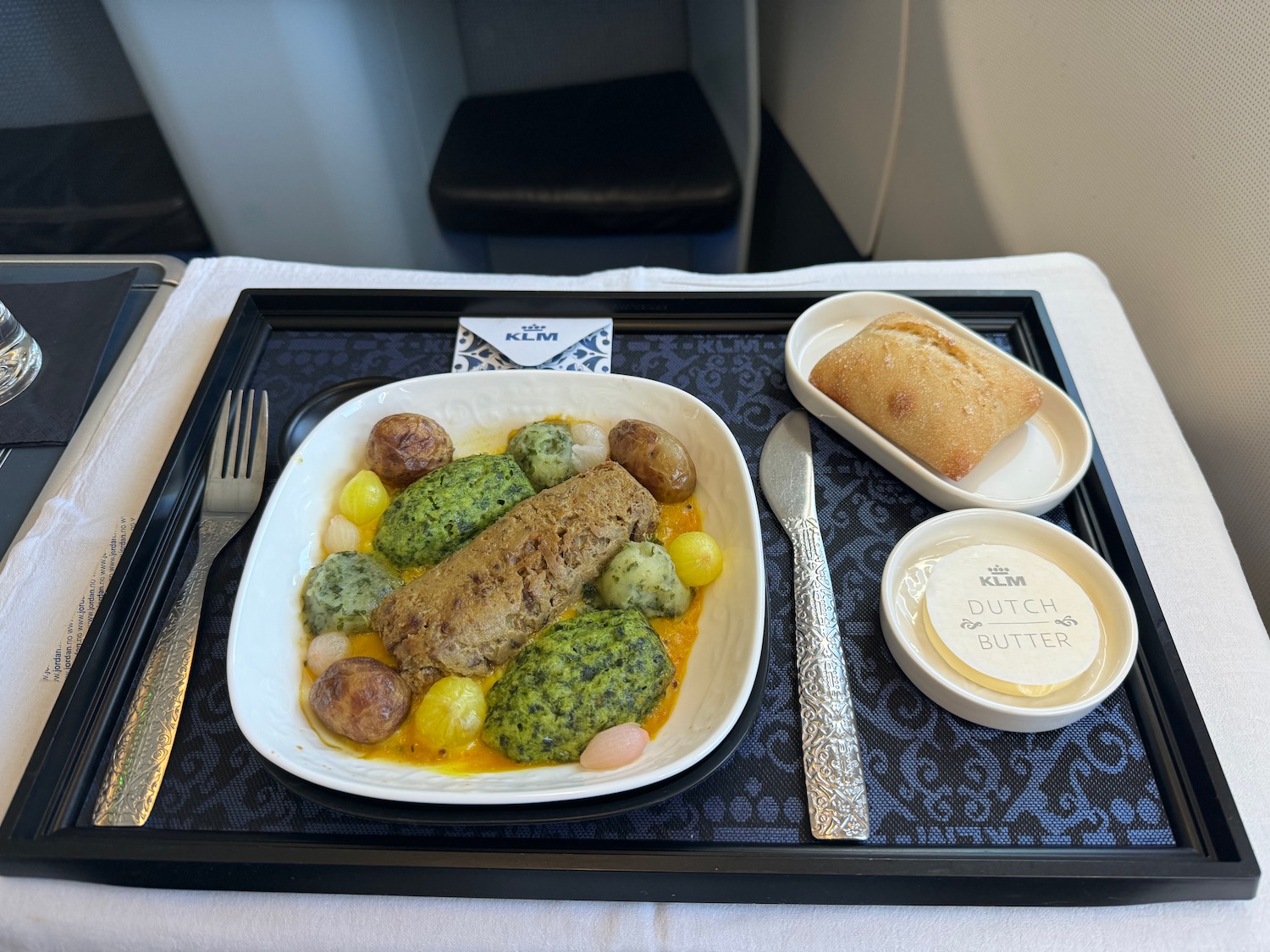 a tray with food on it