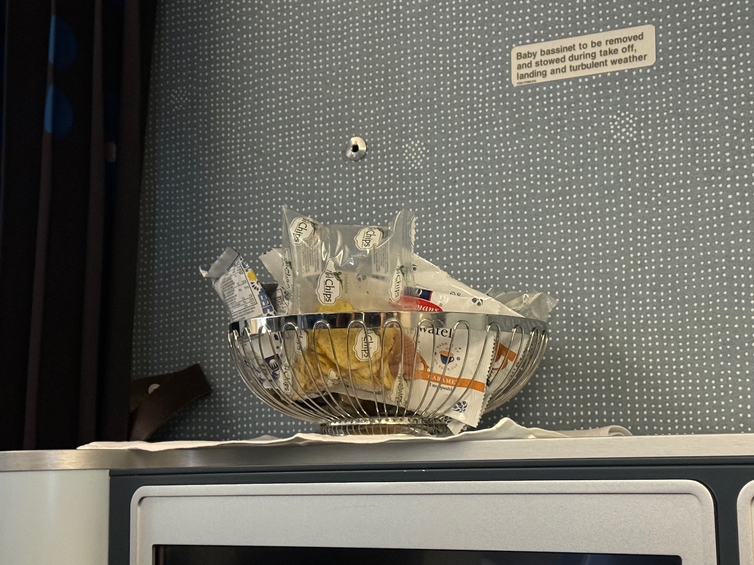 a basket of food on a microwave