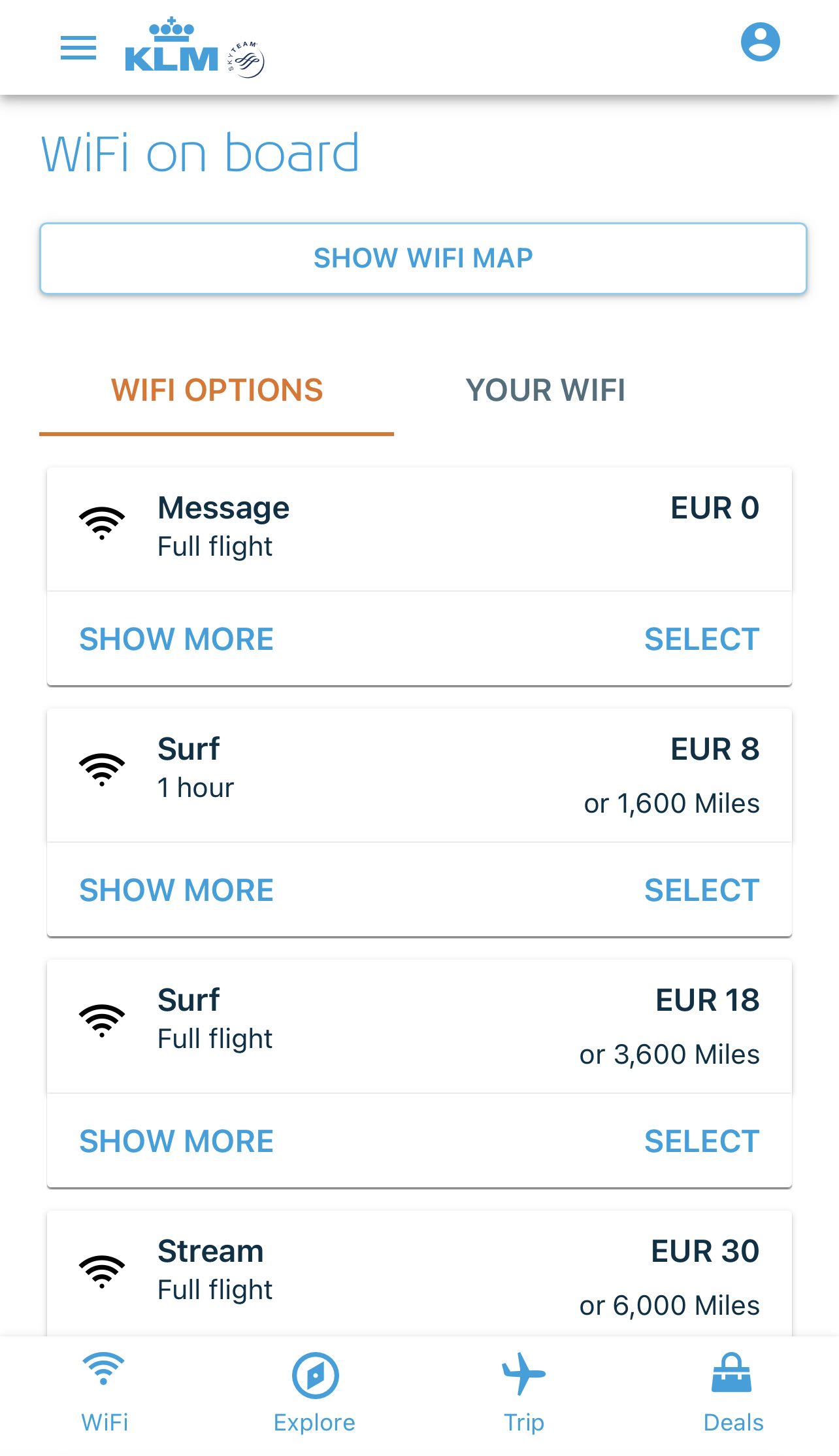 a screenshot of a wifi options