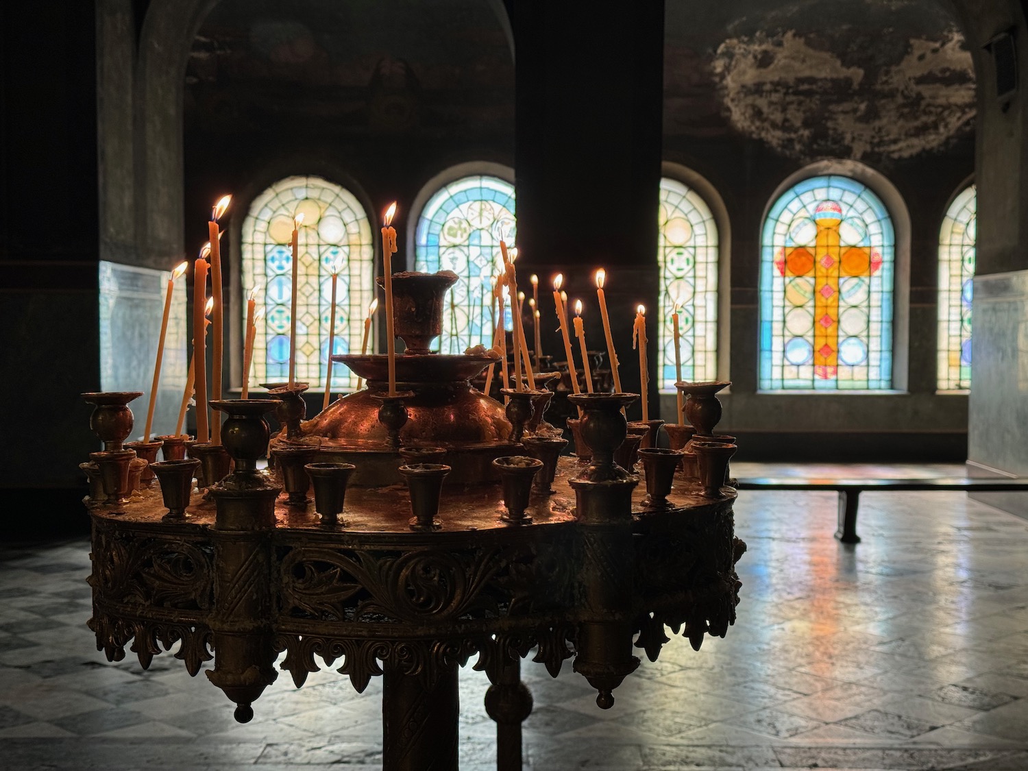 a candles in a church