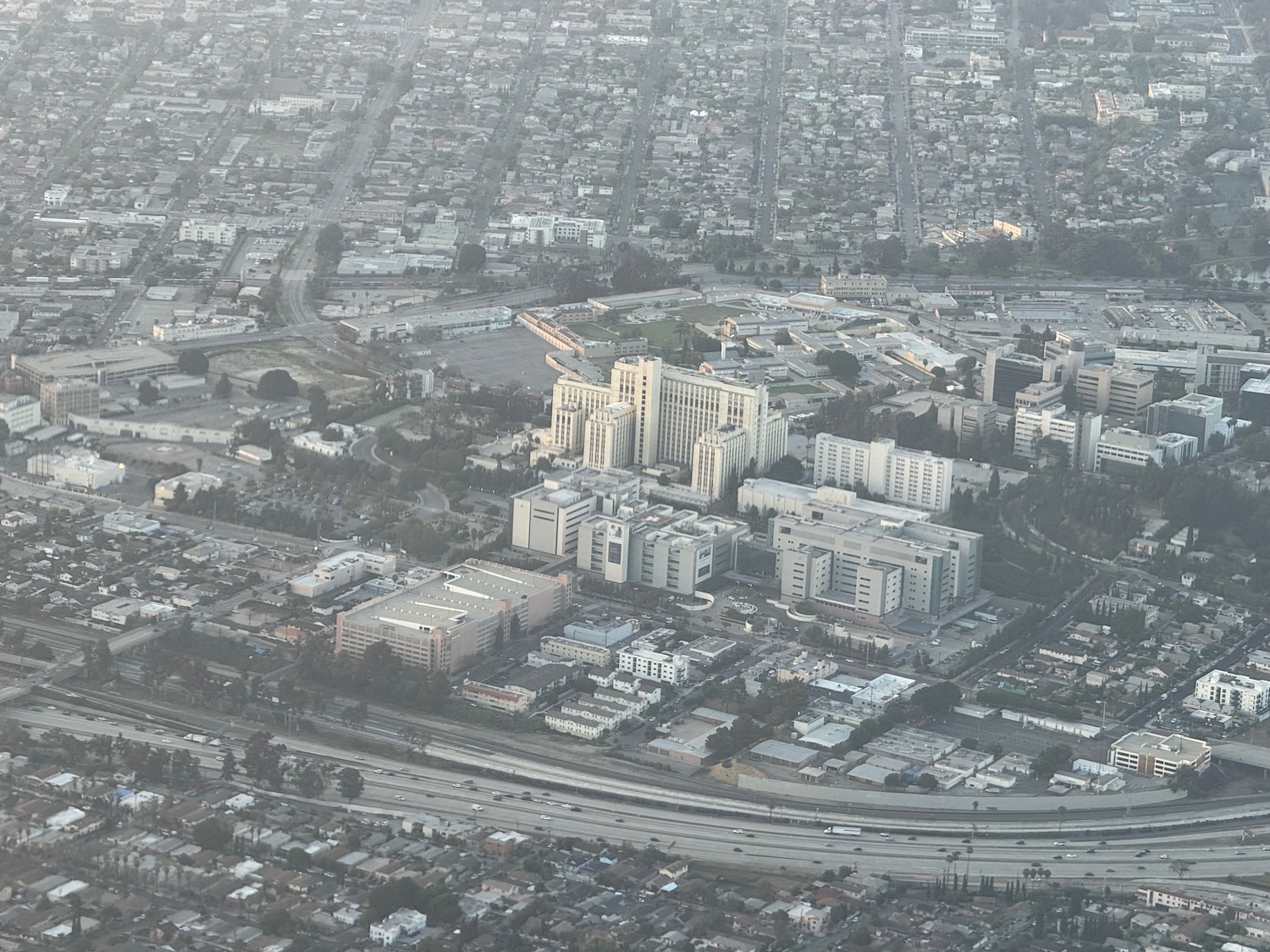 an aerial view of a city