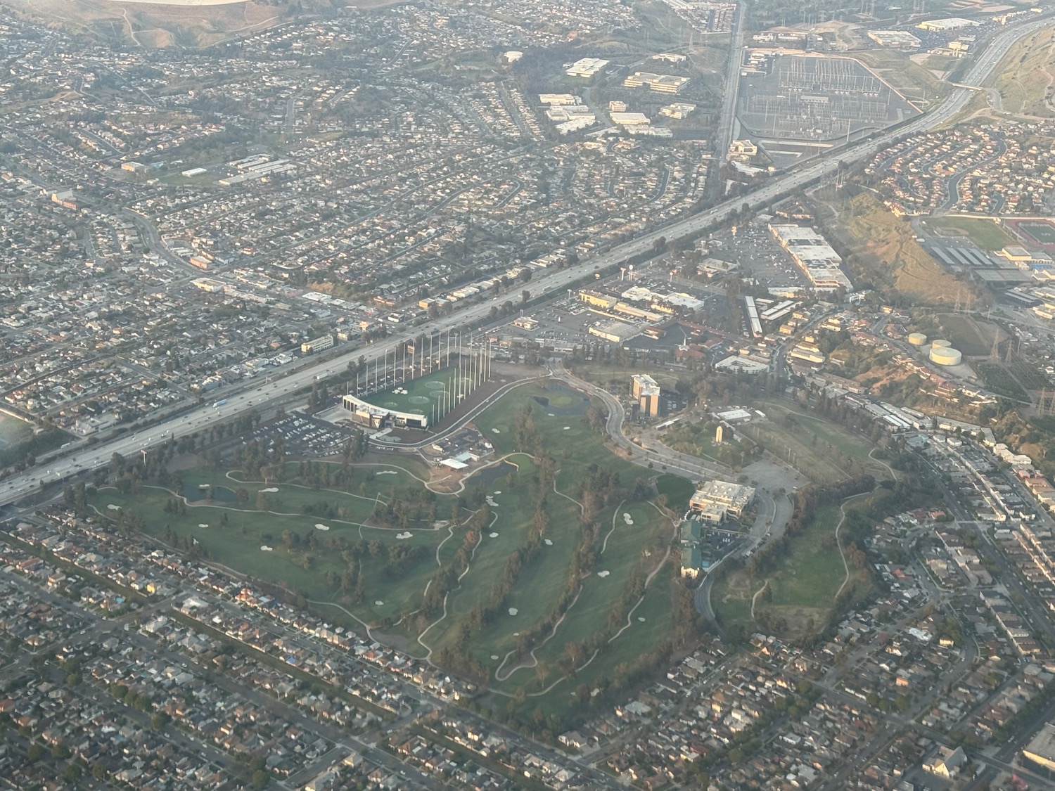 an aerial view of a city