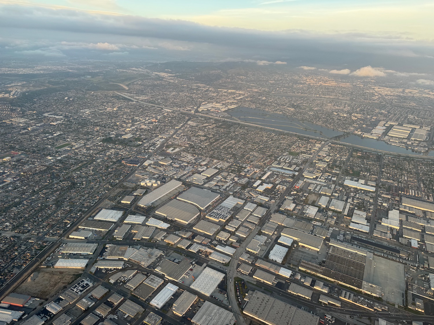 an aerial view of a city