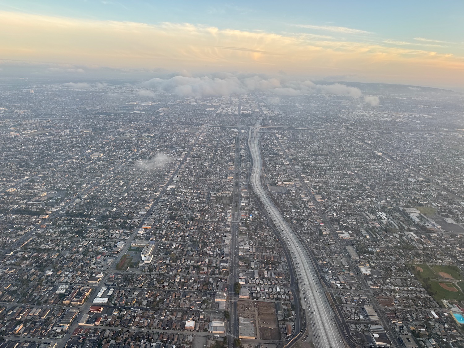 an aerial view of a city