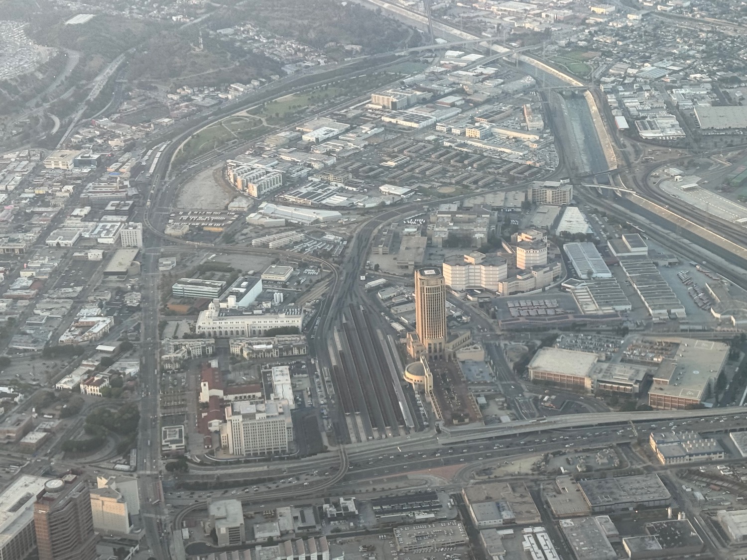 an aerial view of a city