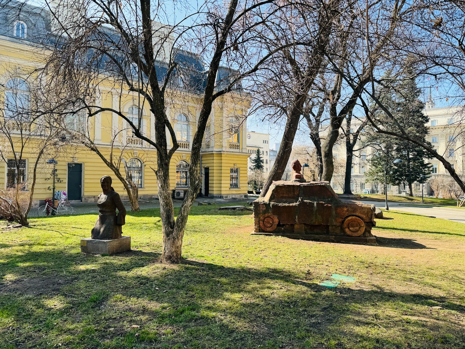 a statue in a park