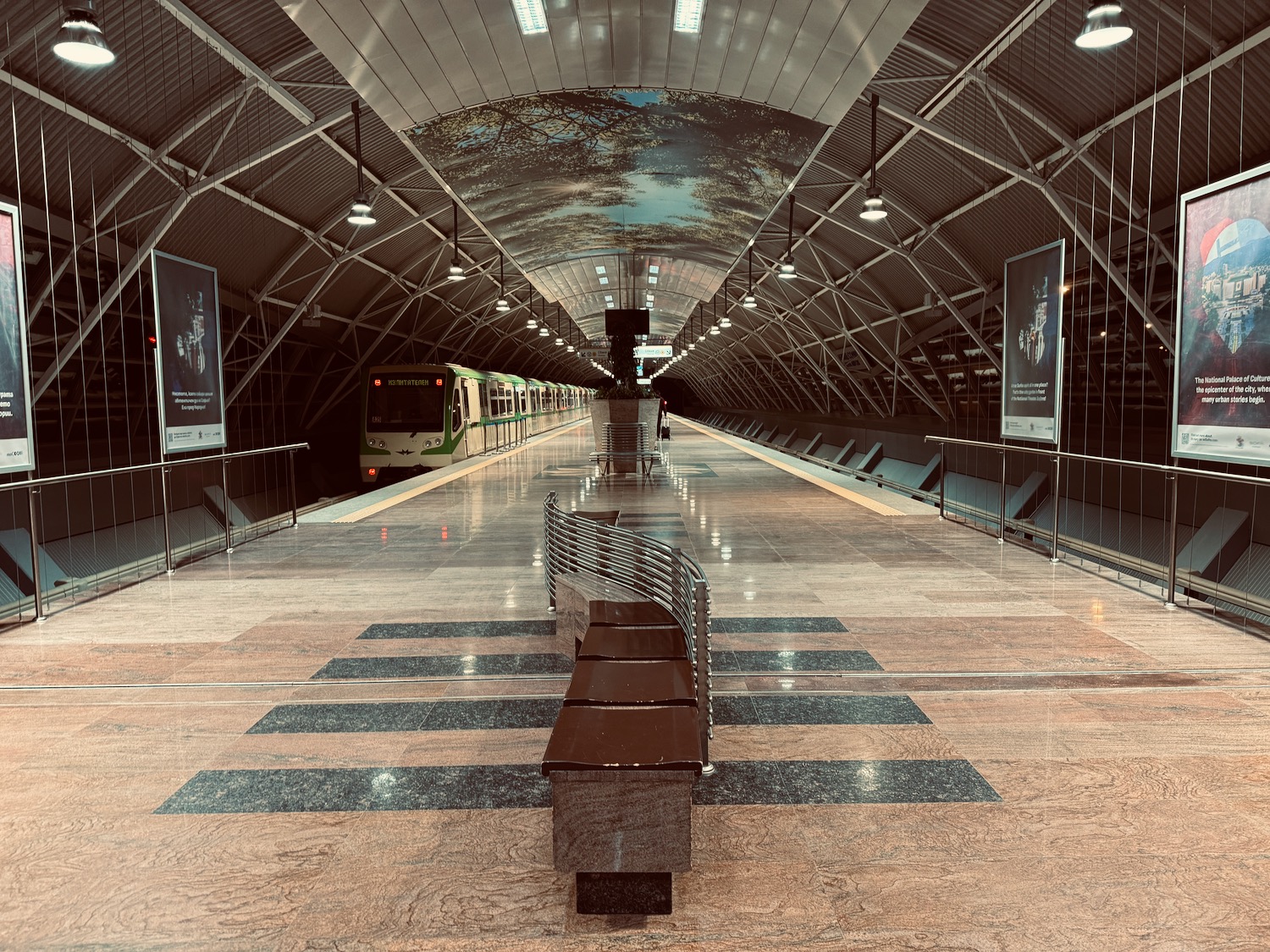 a train in a train station