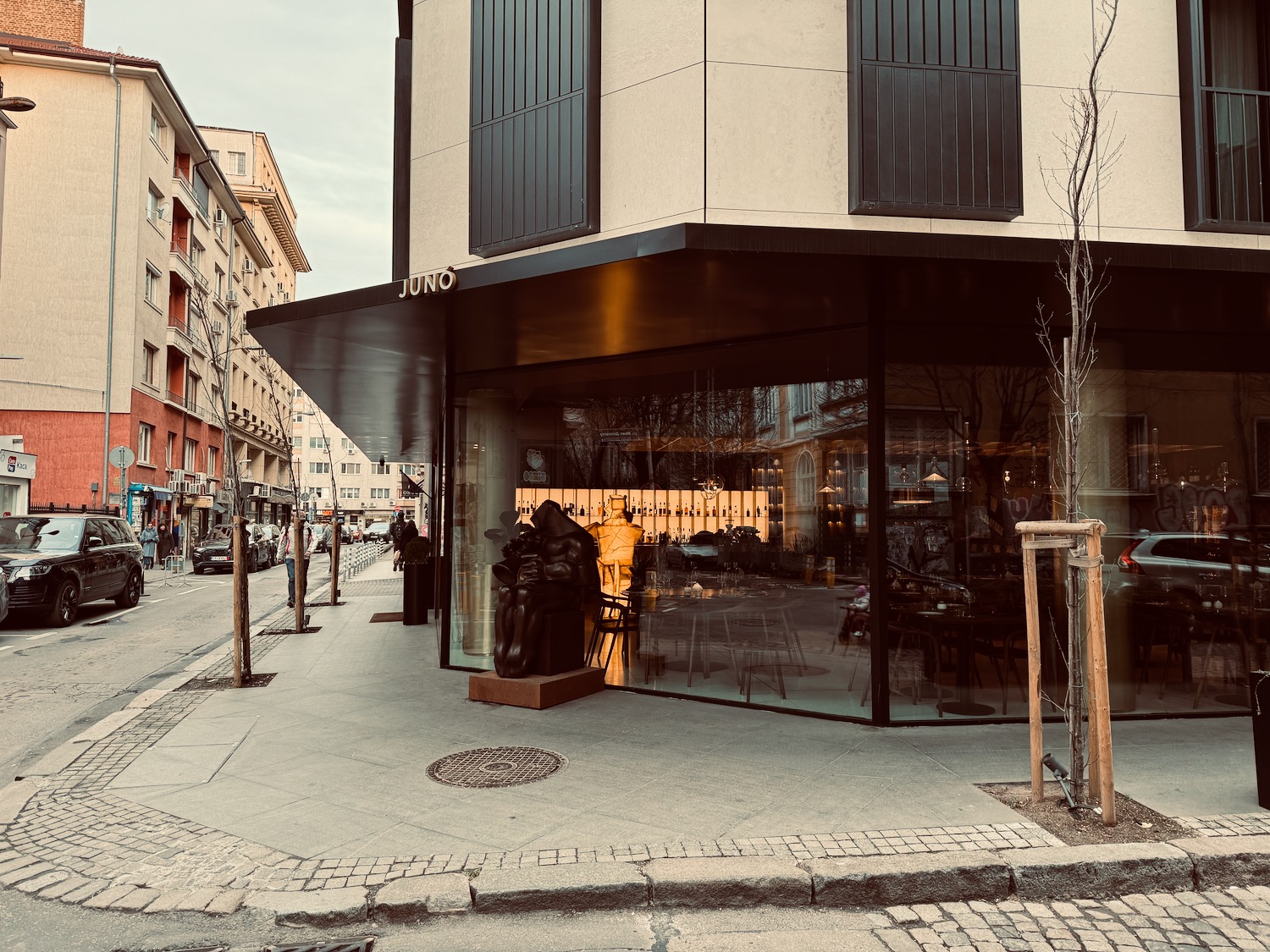 a building with glass windows