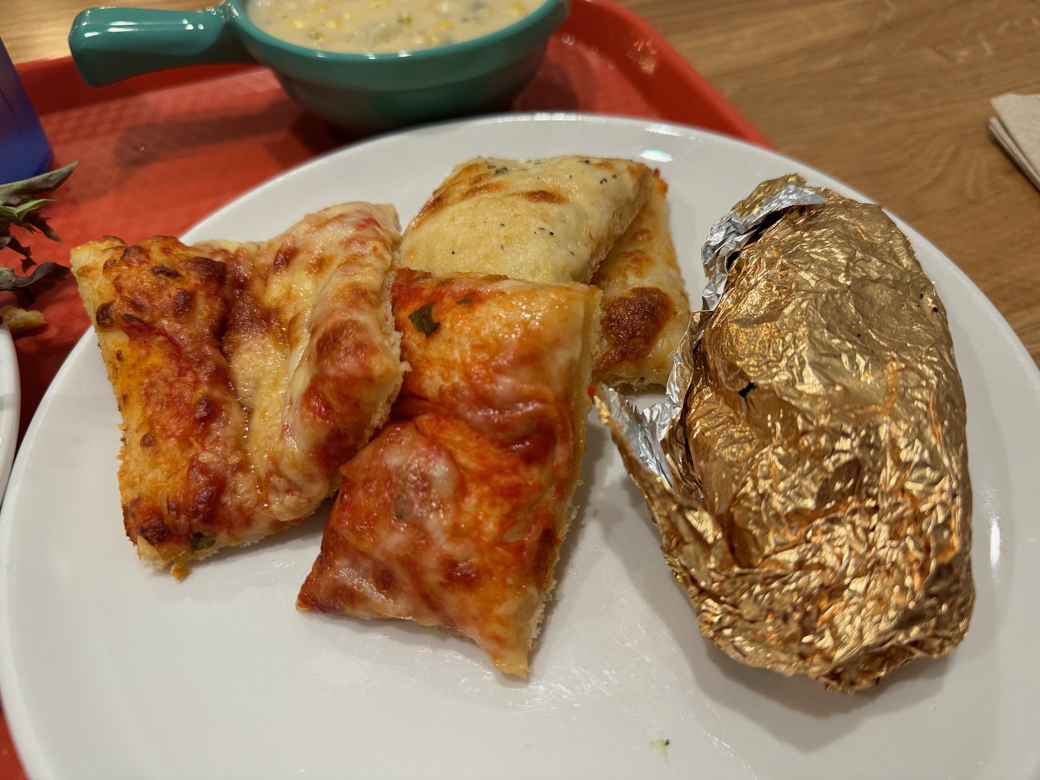 a plate of food on a table