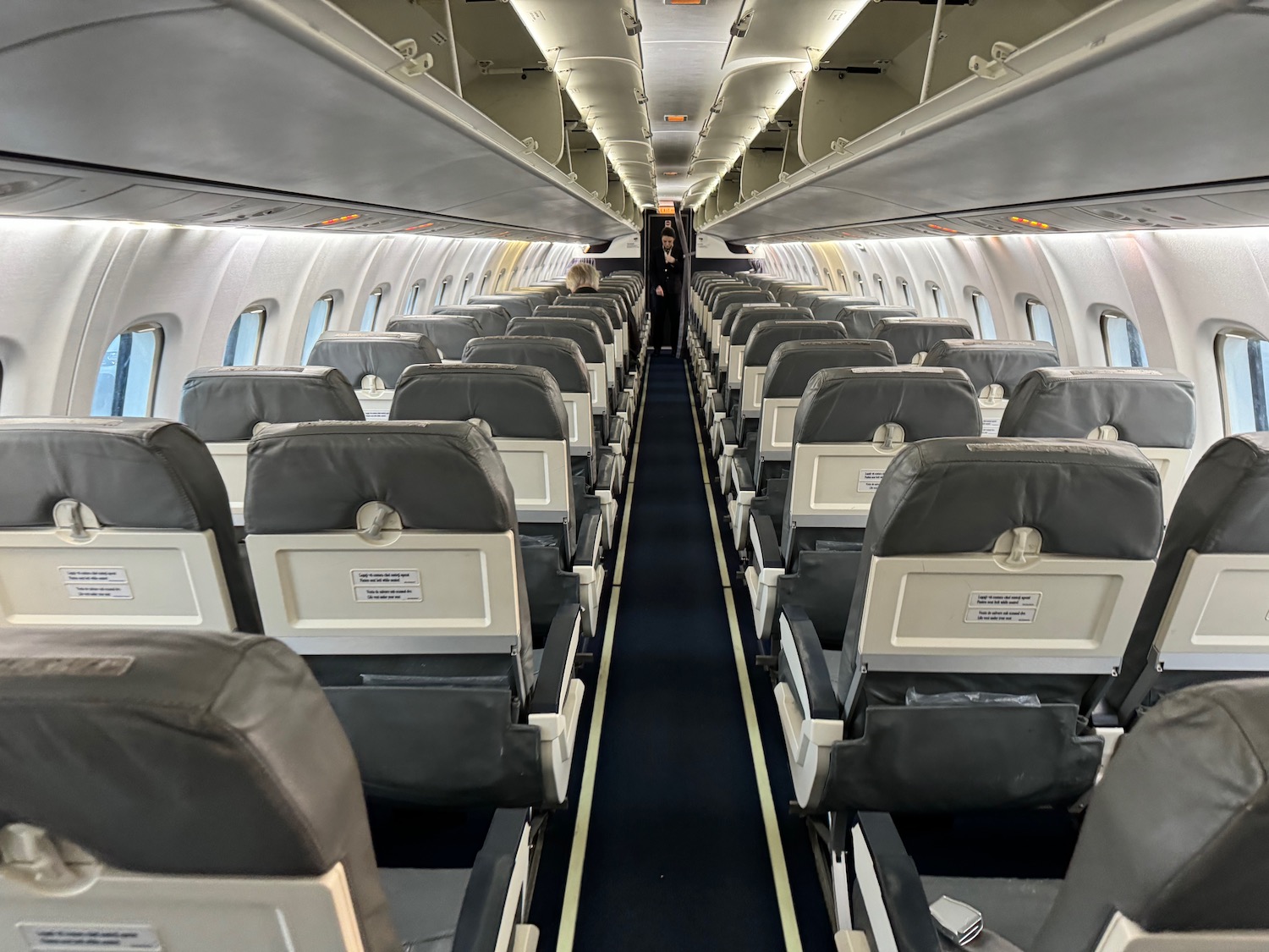 an airplane with rows of seats