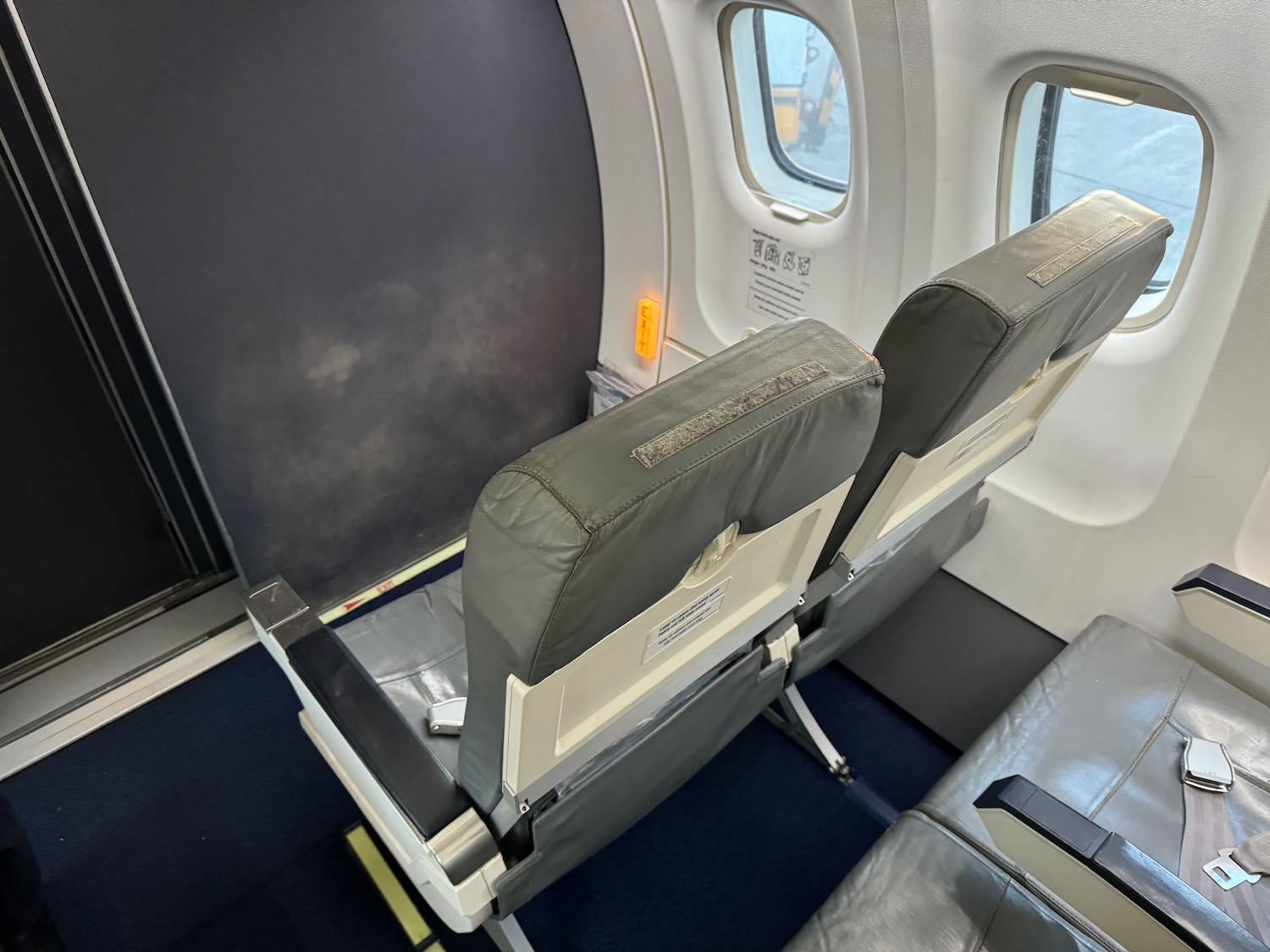 a seat in an airplane