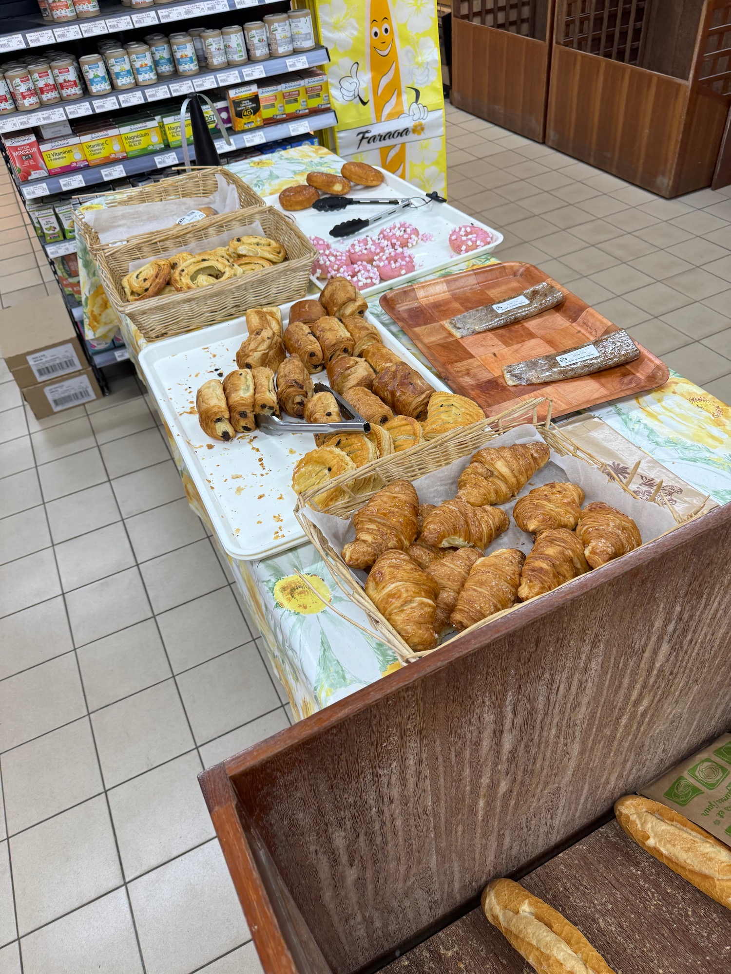 a table with different types of pastries