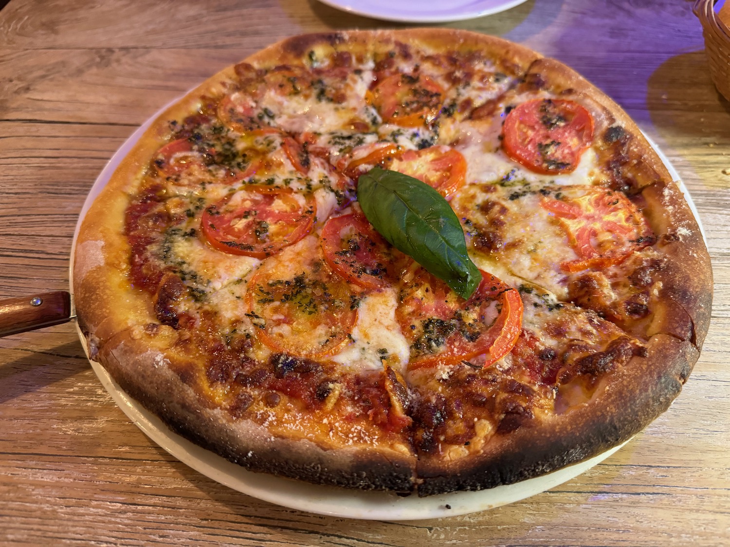 a pizza on a plate