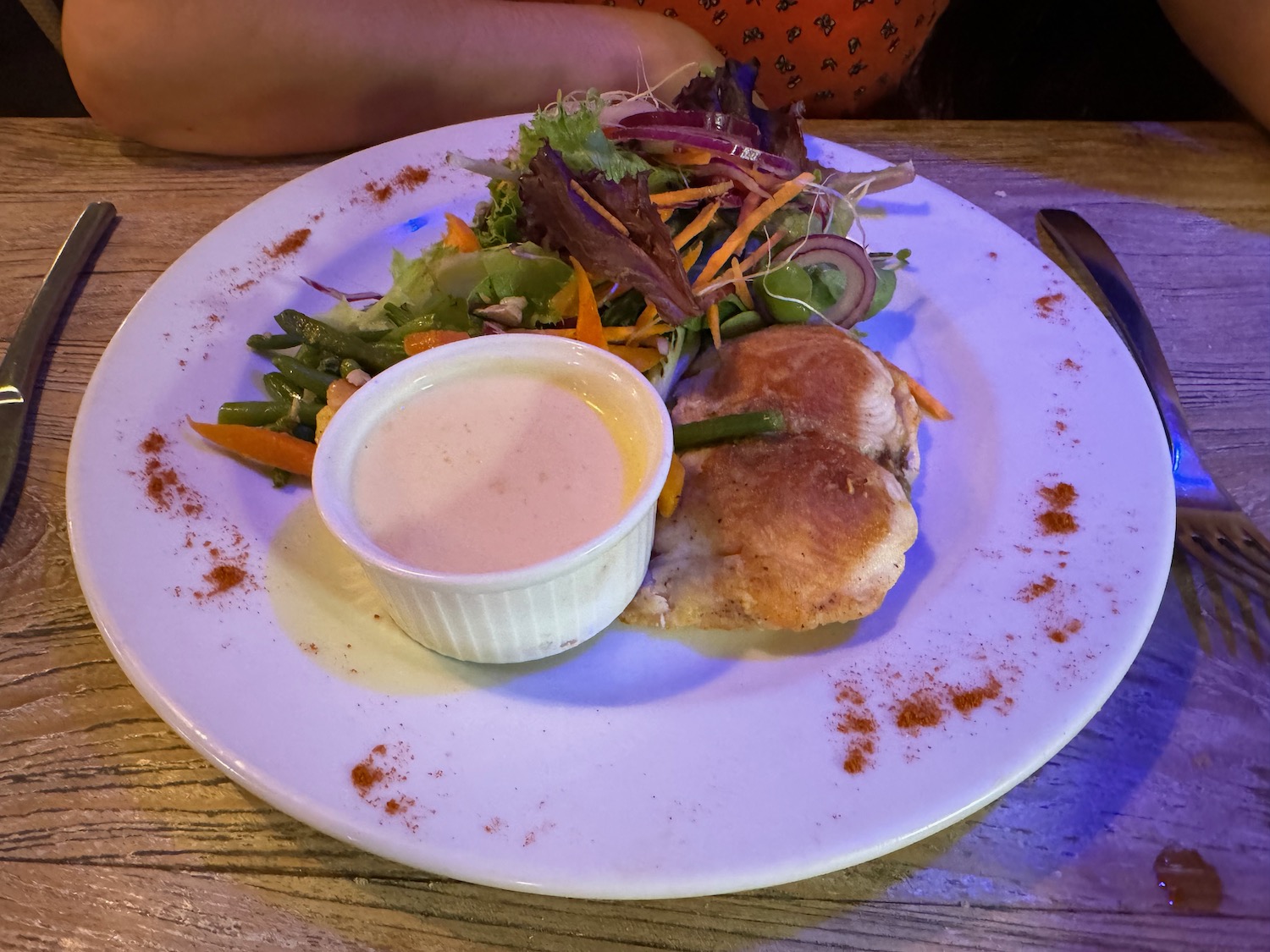 a plate of food on a table