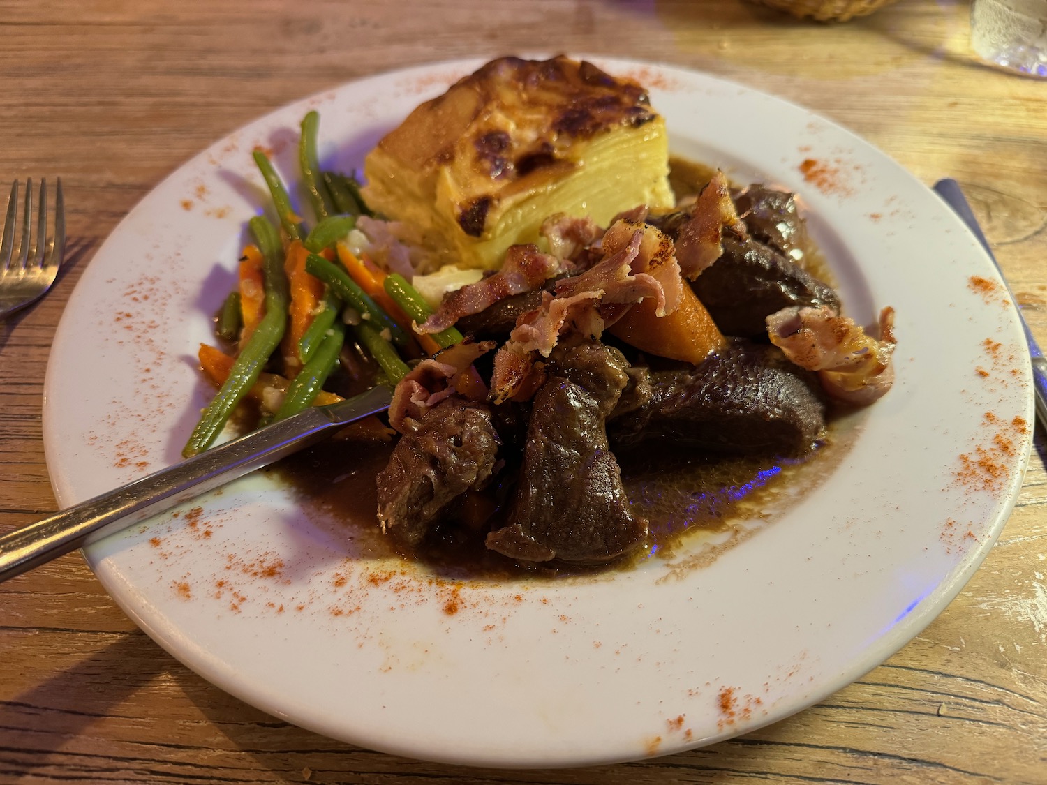 a plate of food on a table