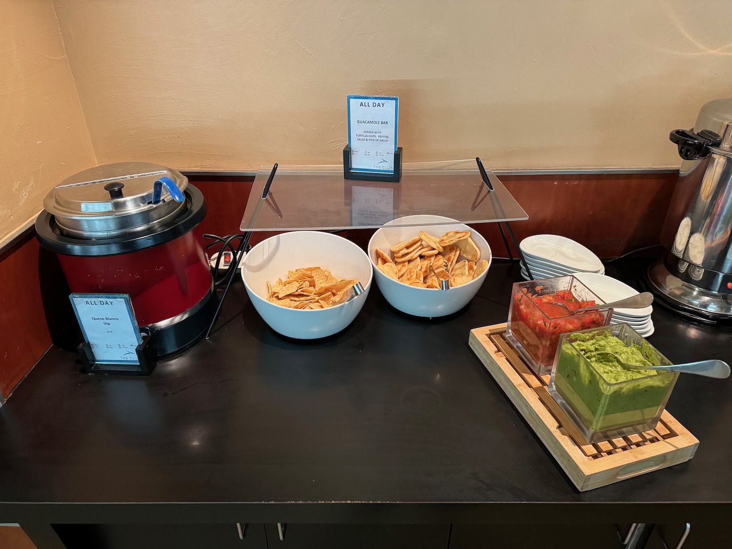 a table with bowls of food on it