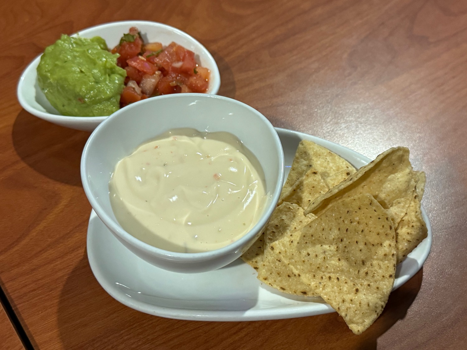 a plate of chips and dips