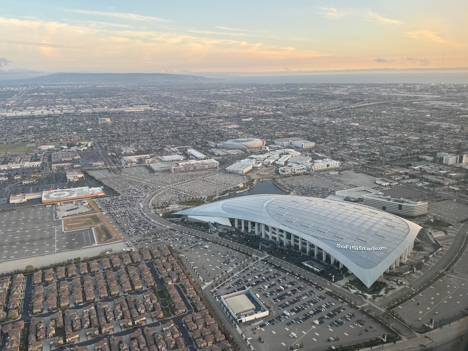 an aerial view of a large stadium