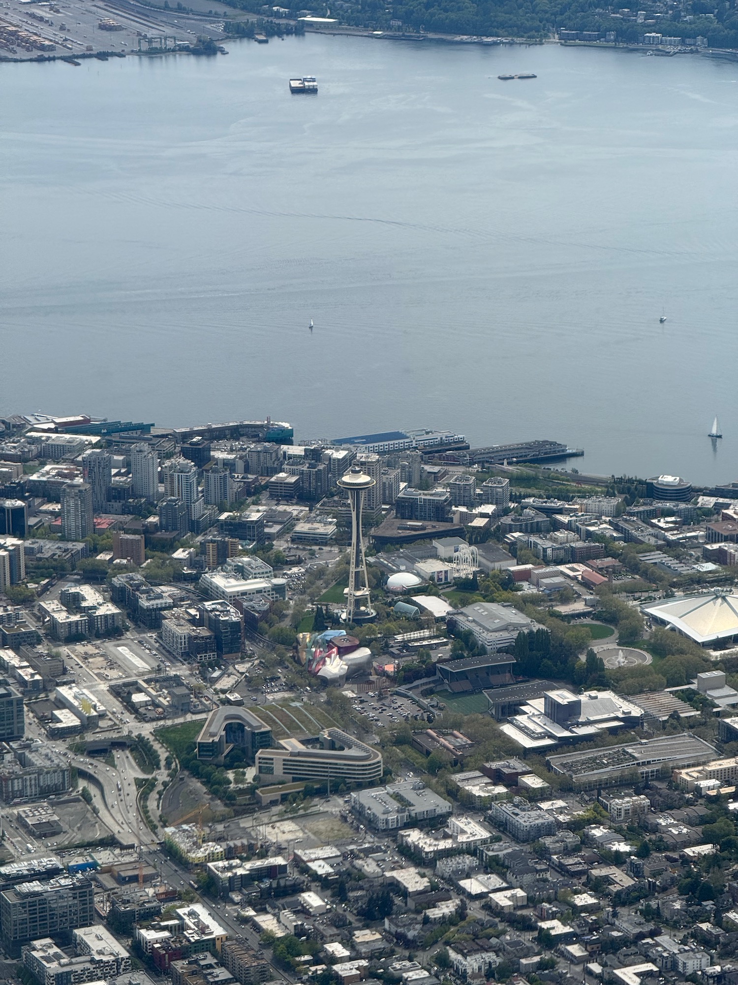 a aerial view of a city