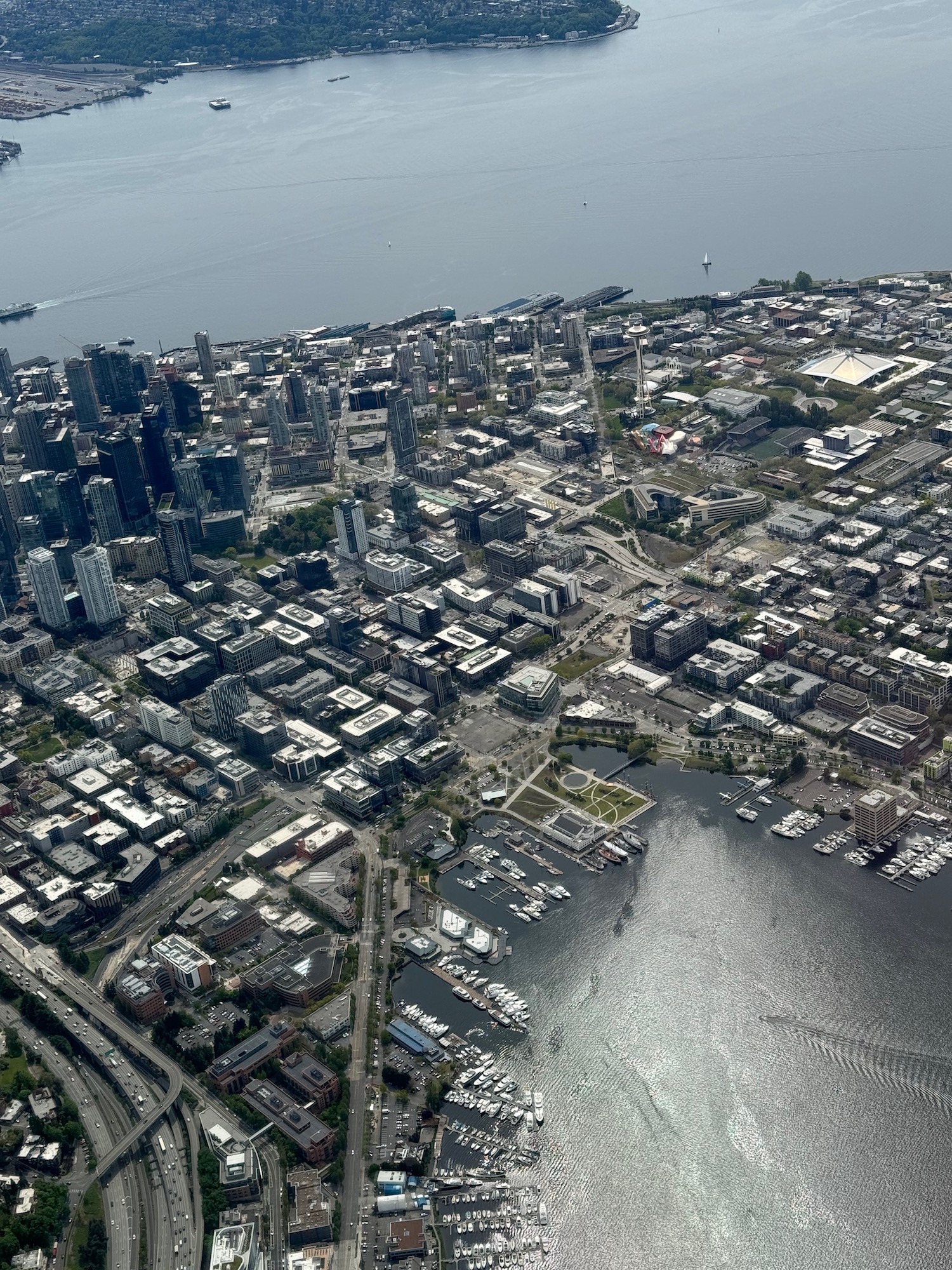 an aerial view of a city