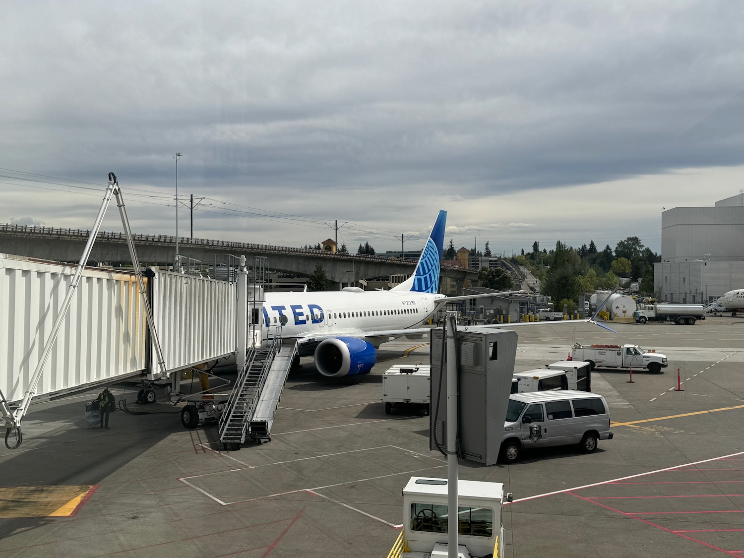 a plane parked at an airport