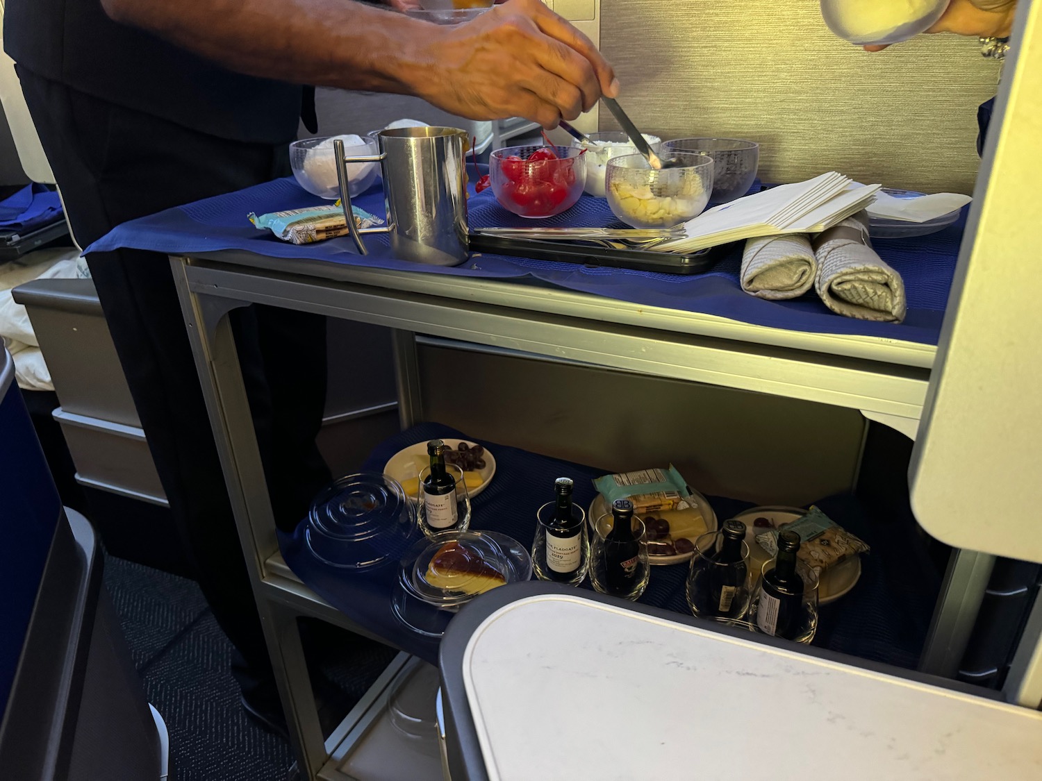 a person preparing food on a table