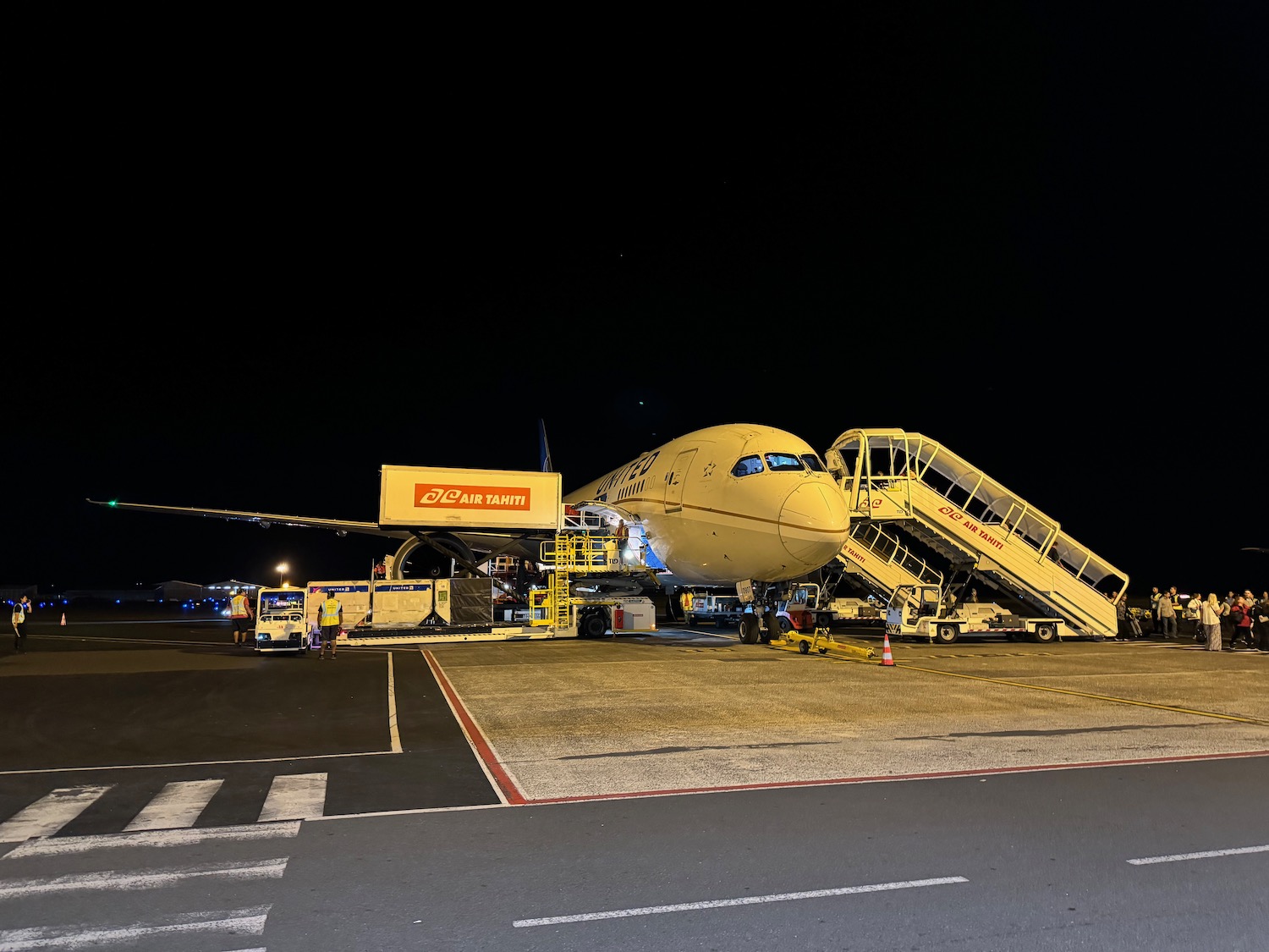 a plane with a staircase on the side