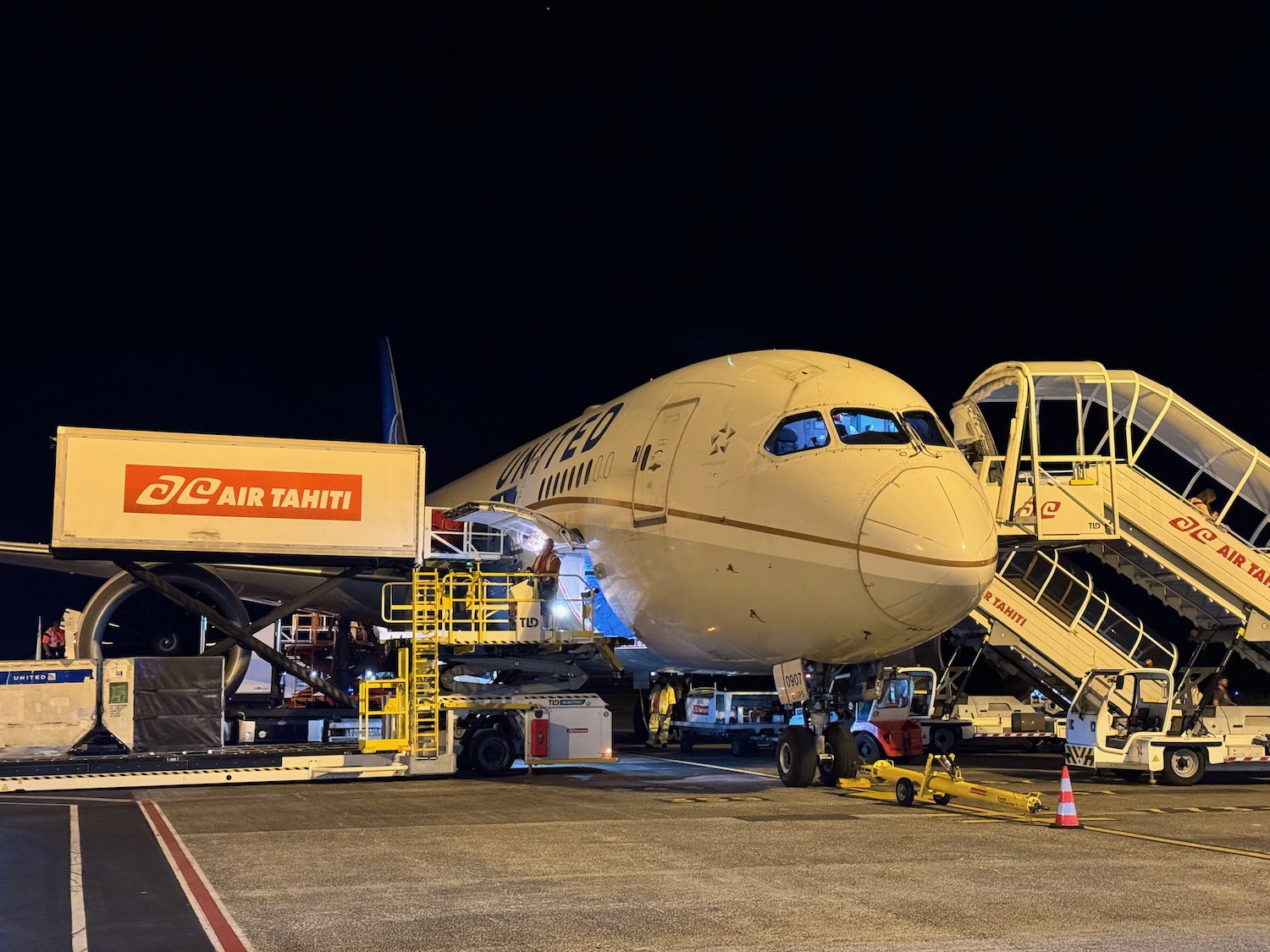 a plane parked at an airport