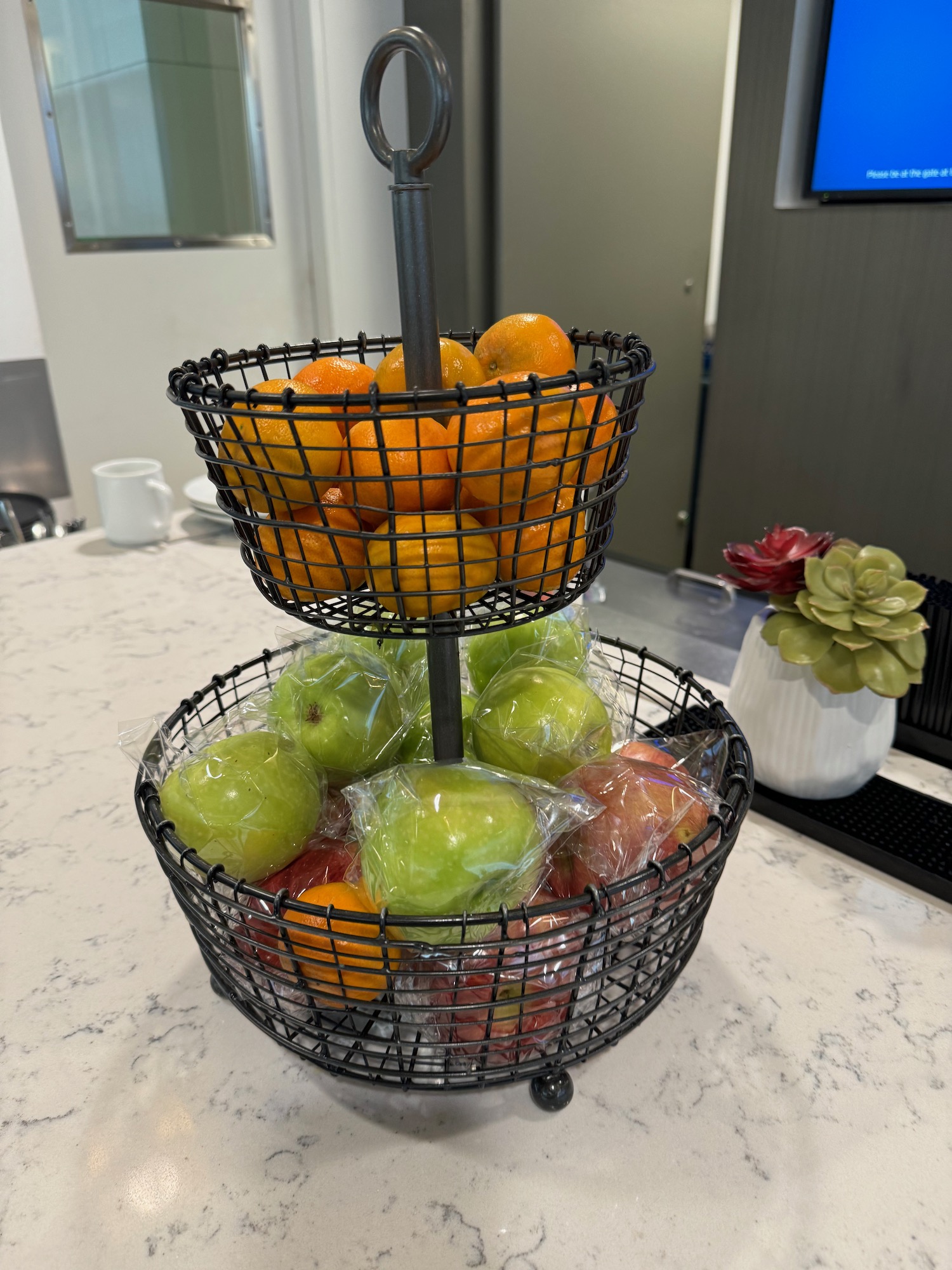 a basket of fruit on a table