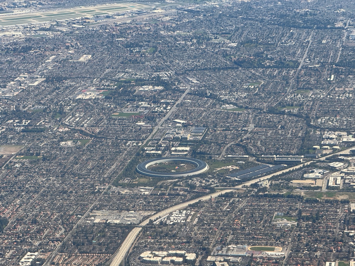 an aerial view of a city