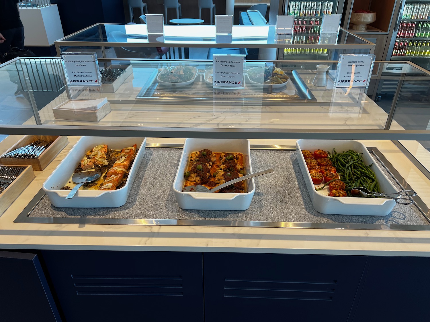 food in containers on a counter