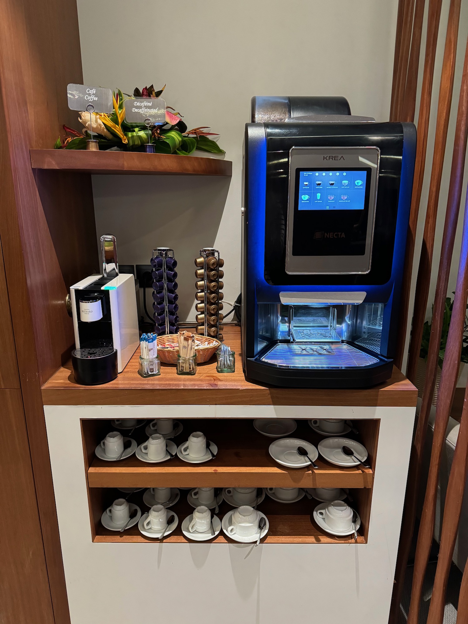 a coffee machine on a shelf