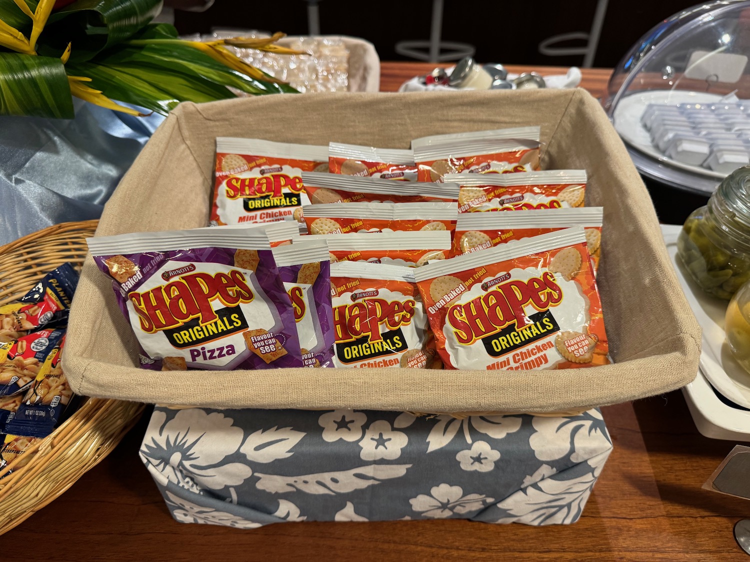 a basket of chips on a table