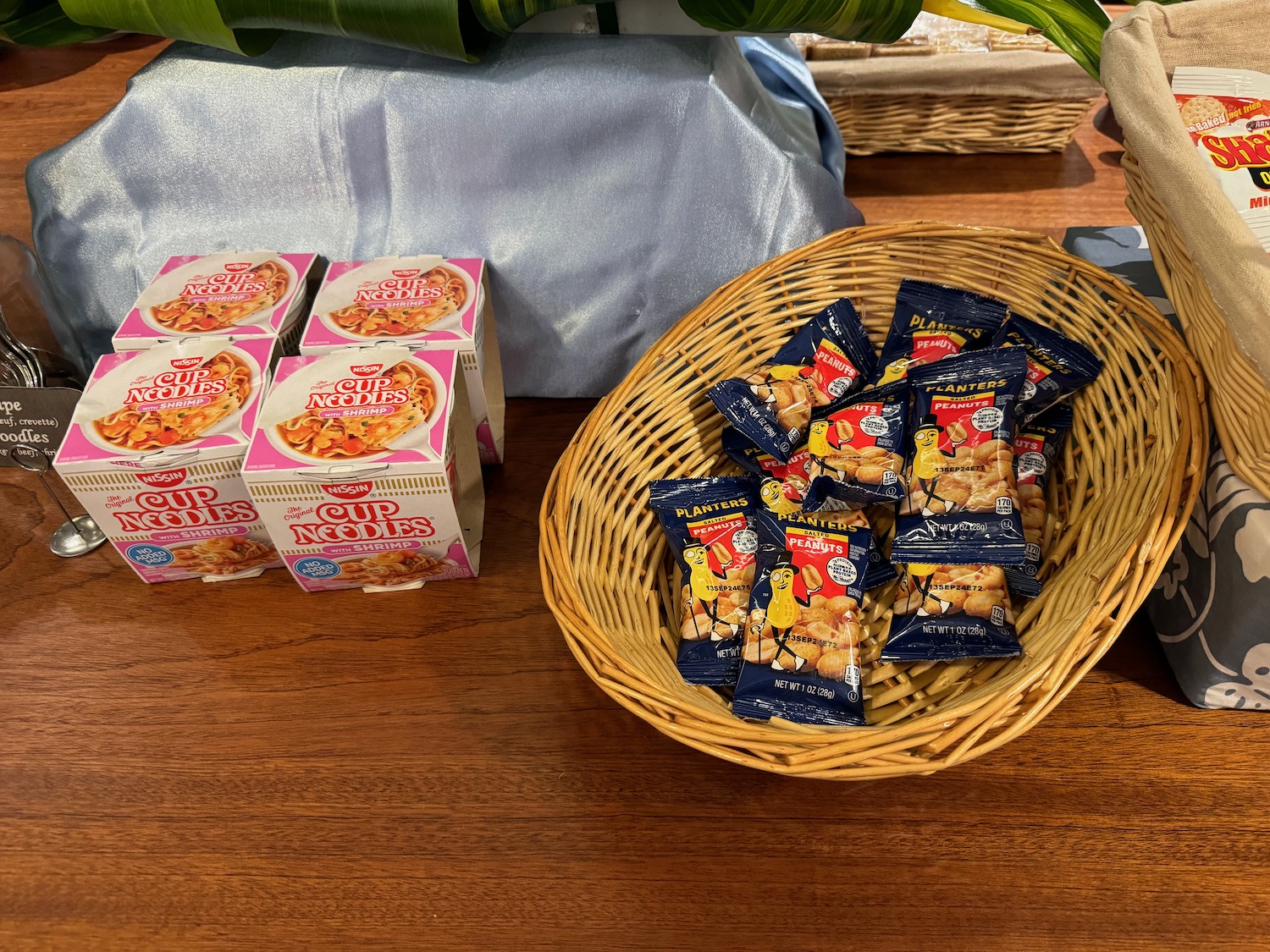 a basket of food on a table